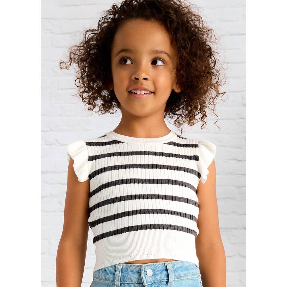 NEW MAYORAL girls' ribbed top in white